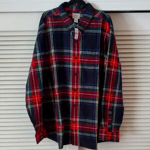 L.L. Bean Traditional Fit Flannel in Red, Navy and Green, Size XXXL